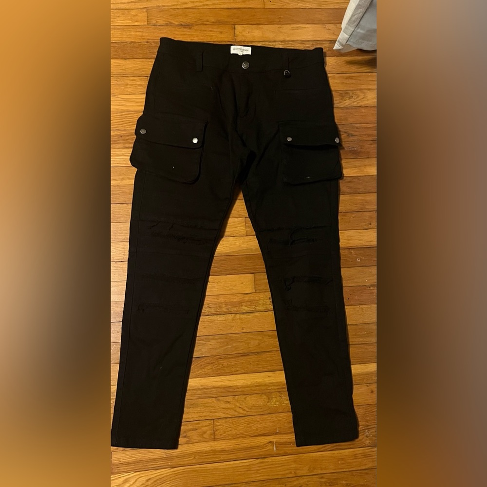 Hyperdenim black cargo NWT size 36